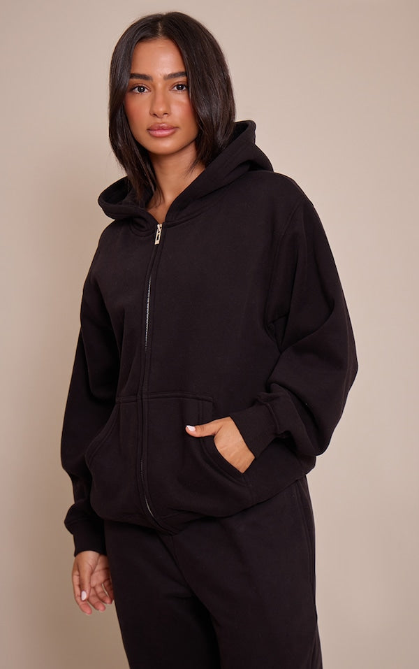 PETITE HOODIE NOIR À ZIP