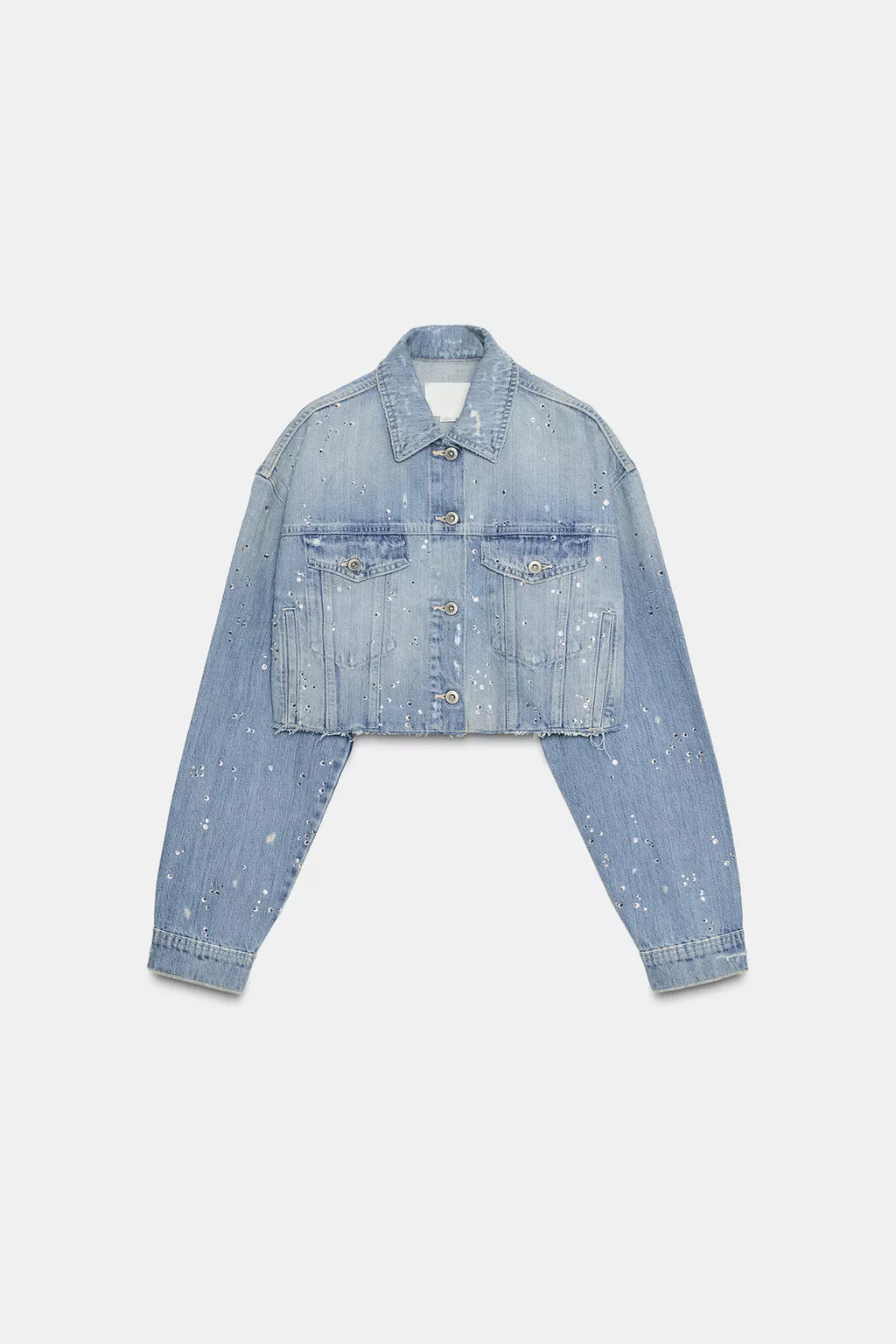 VESTE COURTE EN DENIM TRF STRASS