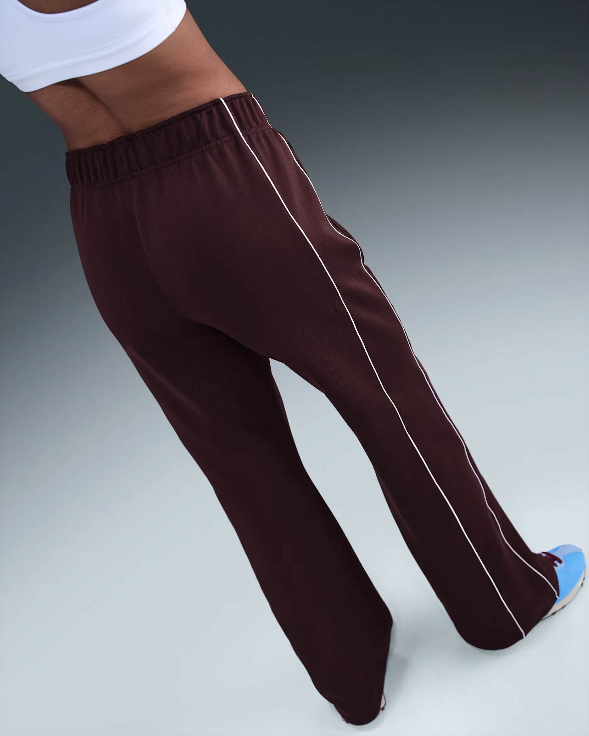 Pantalon En Maille Coupe Slim à Taille Mi-Haute