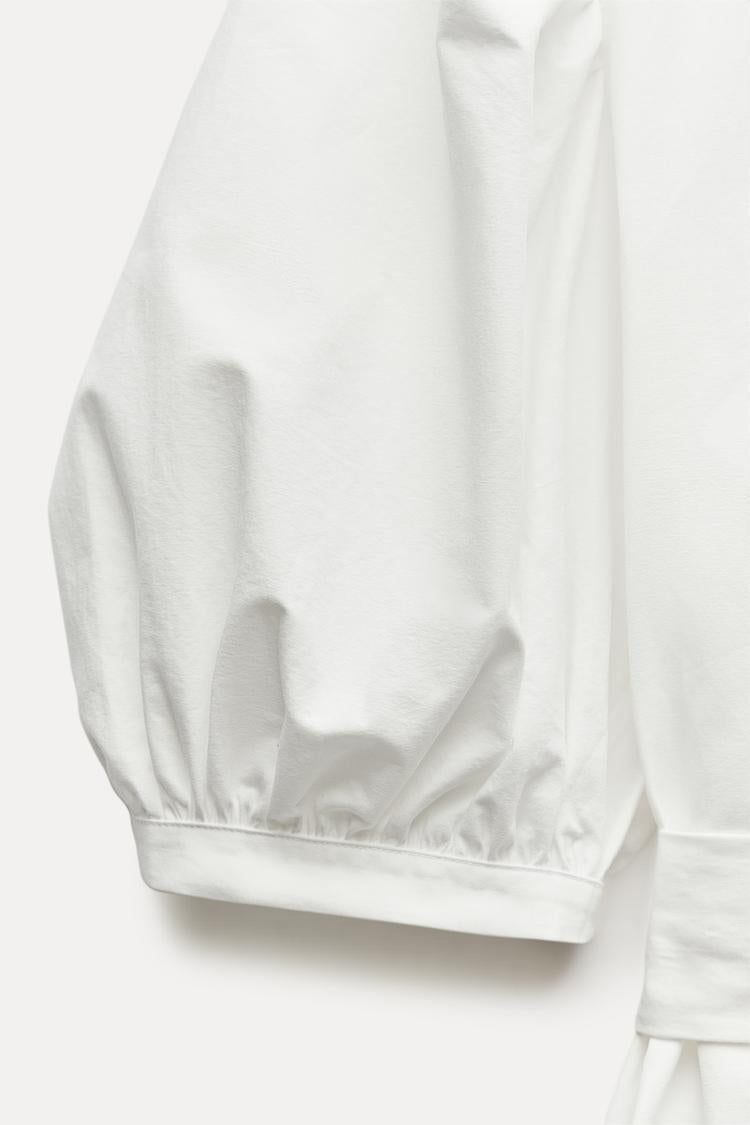 Robe en popeline a rayures - Blanc