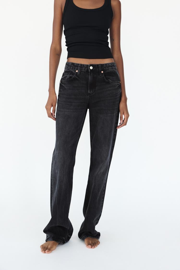 Jean trf wide leg taille normale - Bleu clair