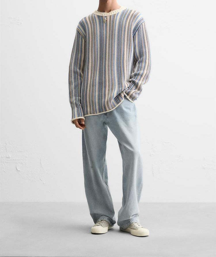 Pull en jacquard à rayures