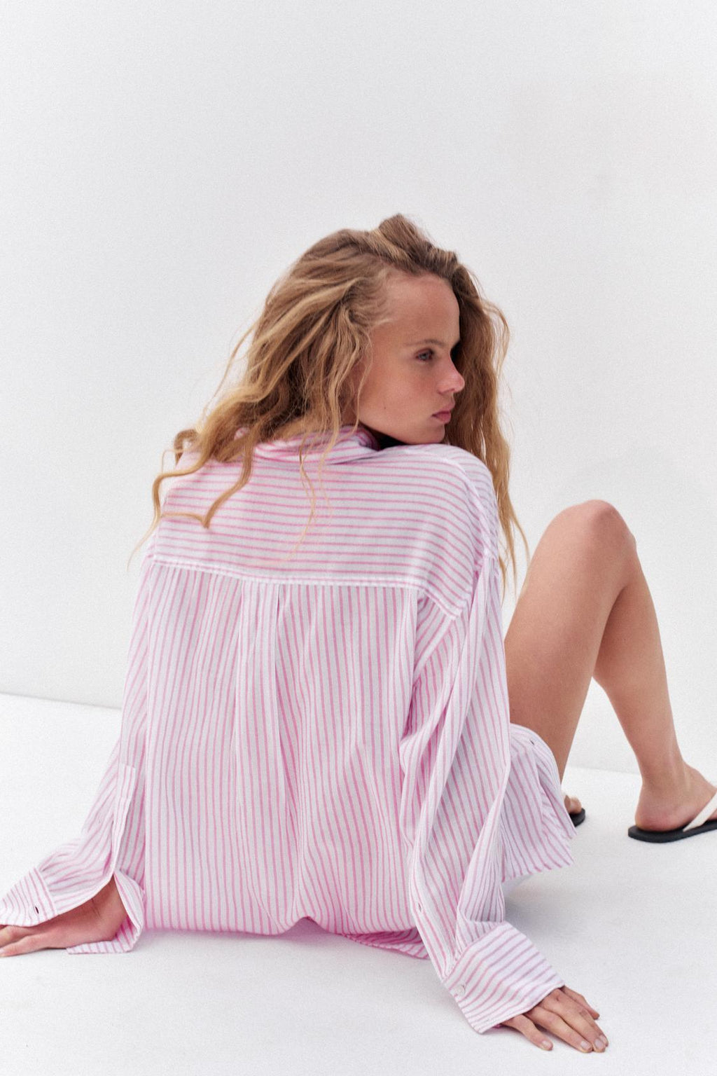 CHEMISE OVERSIZE GAZE RAYURES