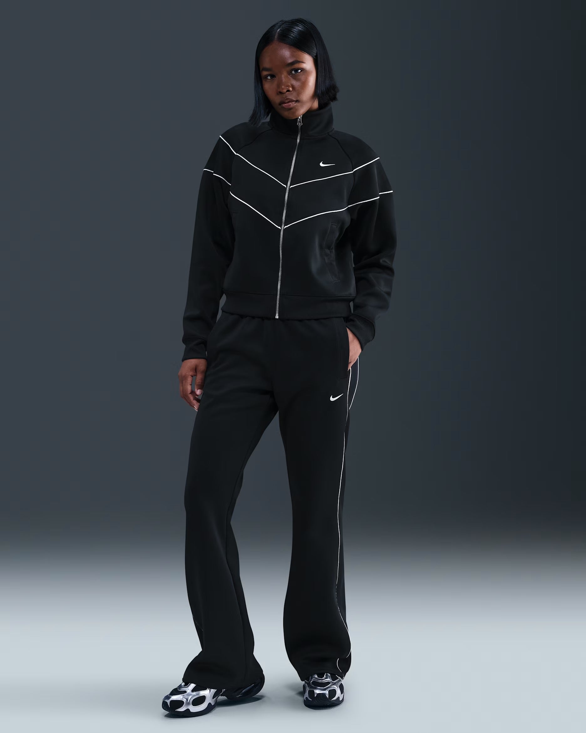 Pantalon En Maille Coupe Slim à Taille Mi-Haute