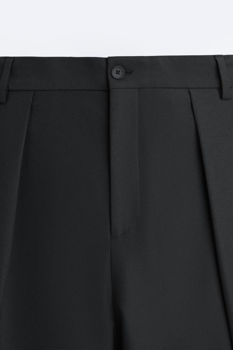 Pantalon coupe large a plis - Noir