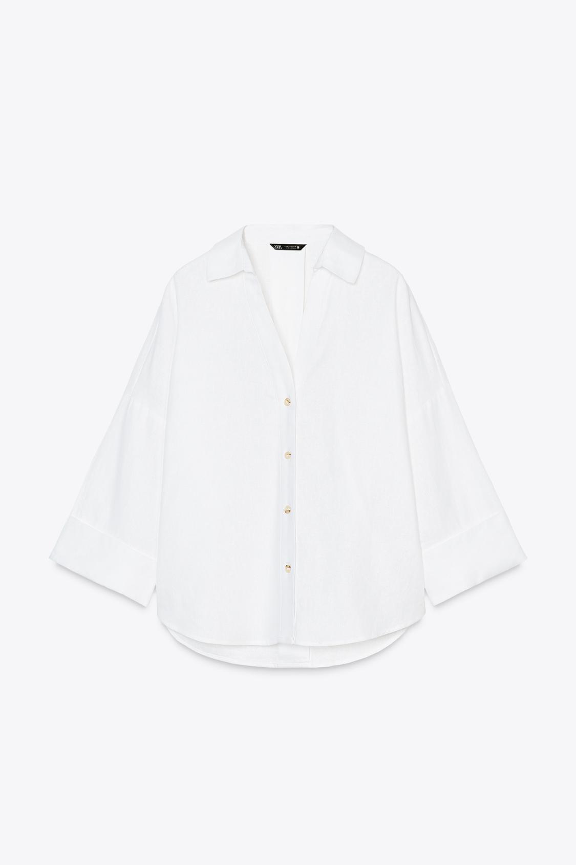 CHEMISE MANCHE LARGE AVEC LIN