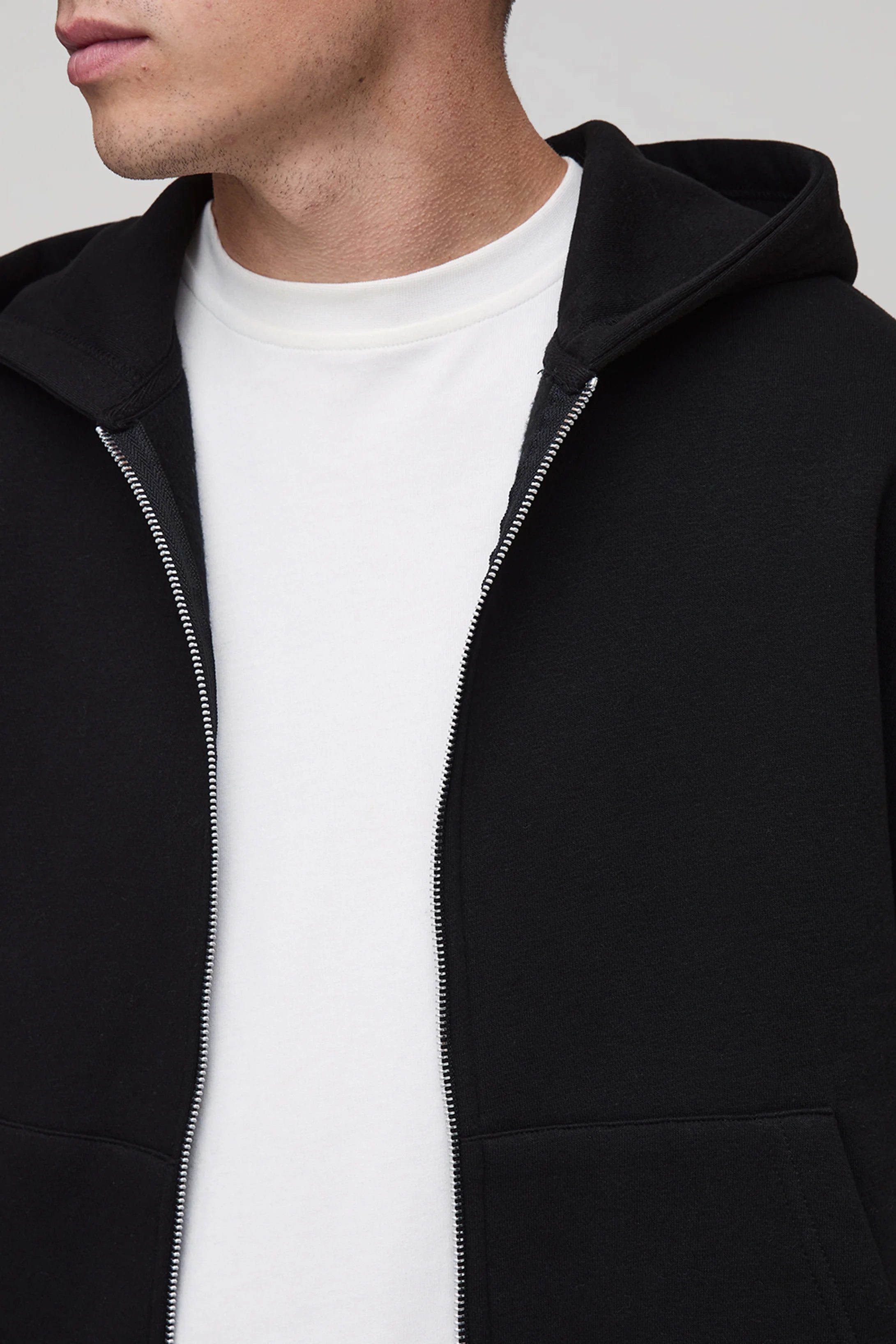 BASIC BOXY ZIP TROUGH HOODIE