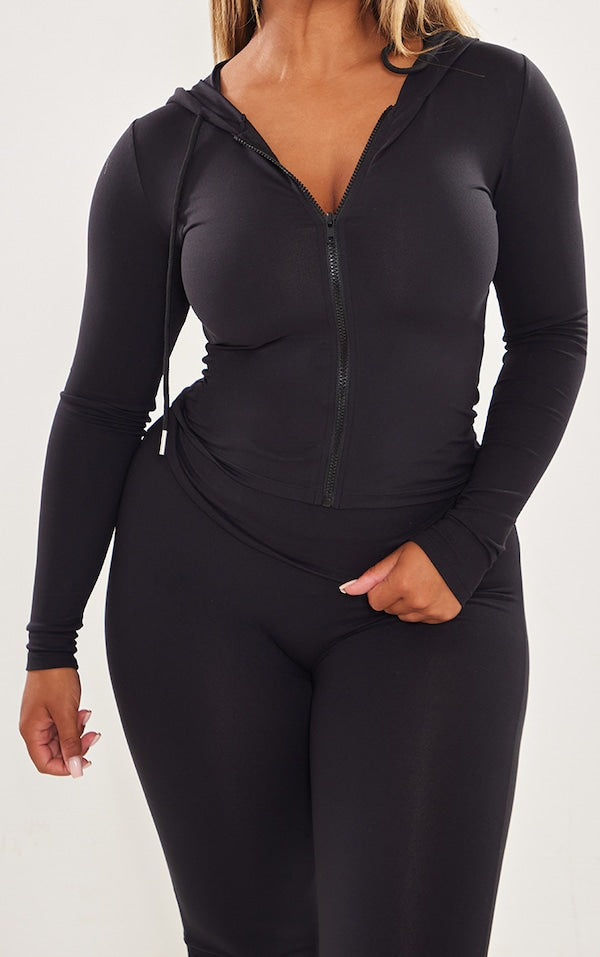 SHAPE HOODIE SCULPT NOIR À ZIP