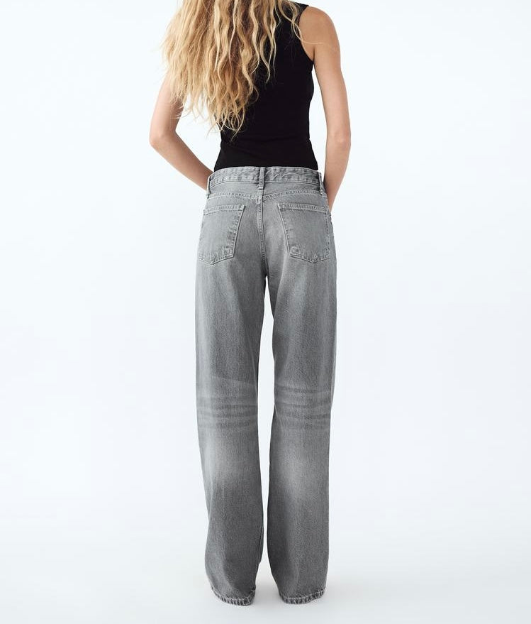 Jean trf wide leg taille normale - Bleu nuit