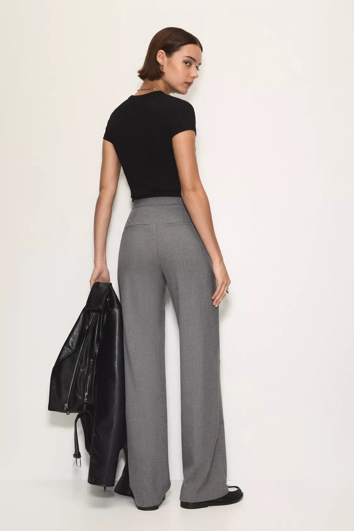 PANTALON DE VILLE TAILLE HAUTE À PINCES