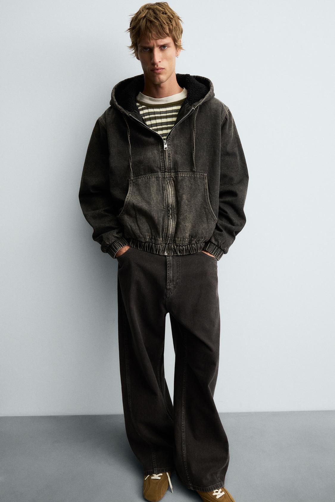 VESTE DÉLAVÉE À CAPUCHE