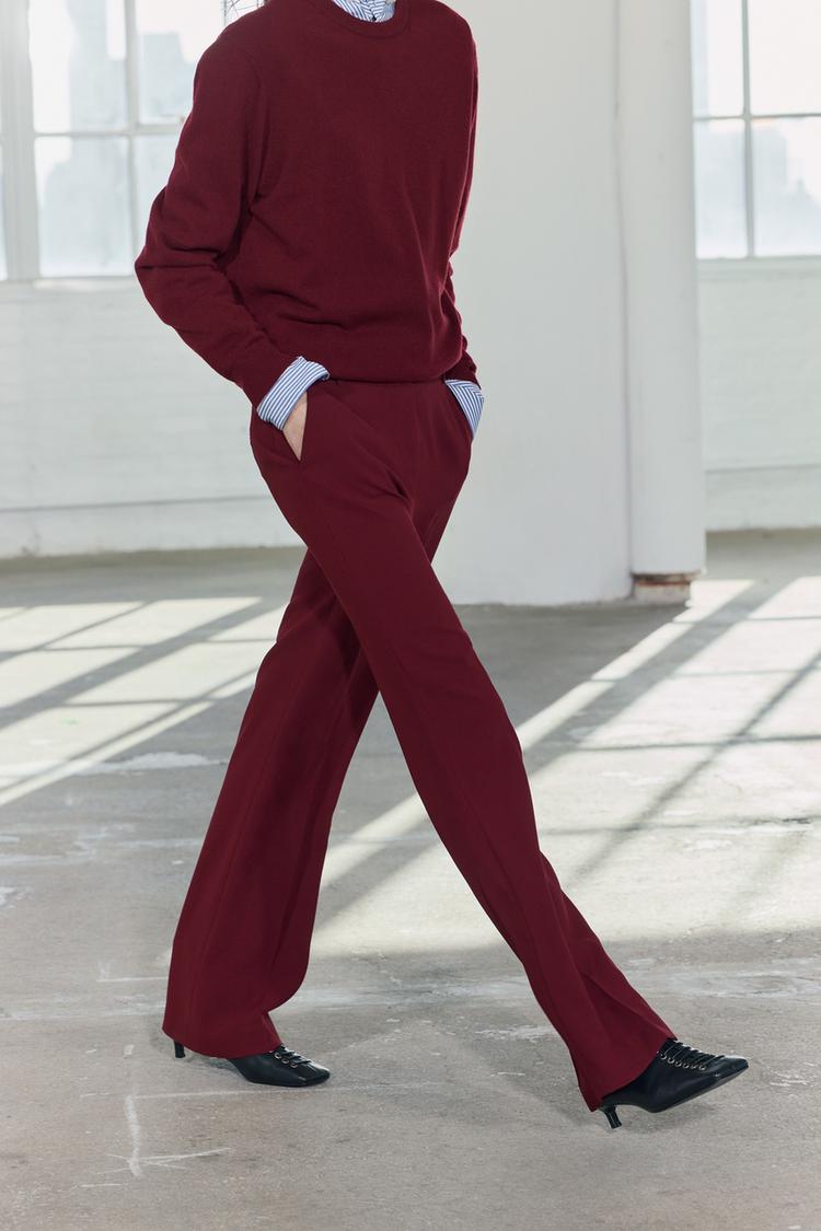 Pantalon droit collection zw - Grenat