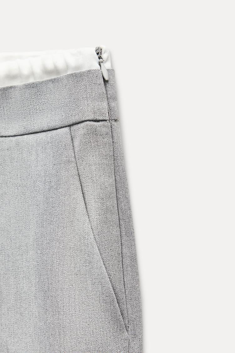 Pantalon large a taille double - Gris