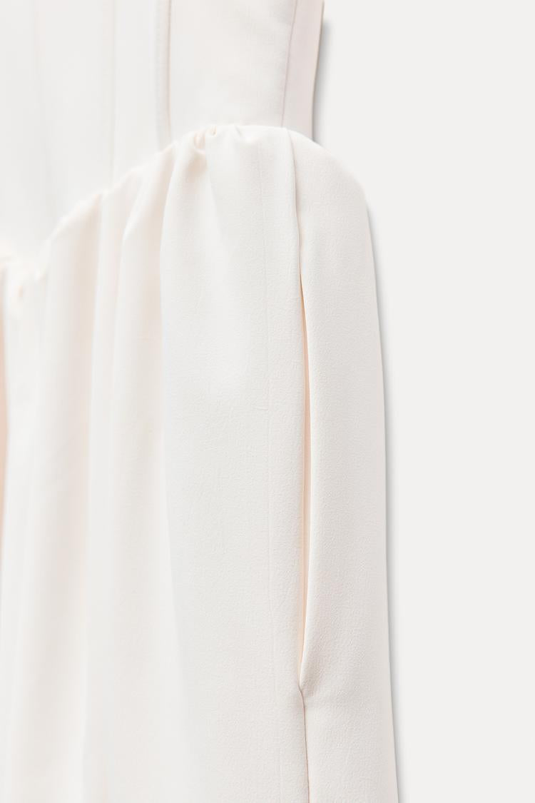 Robe style corset a plis- Gris