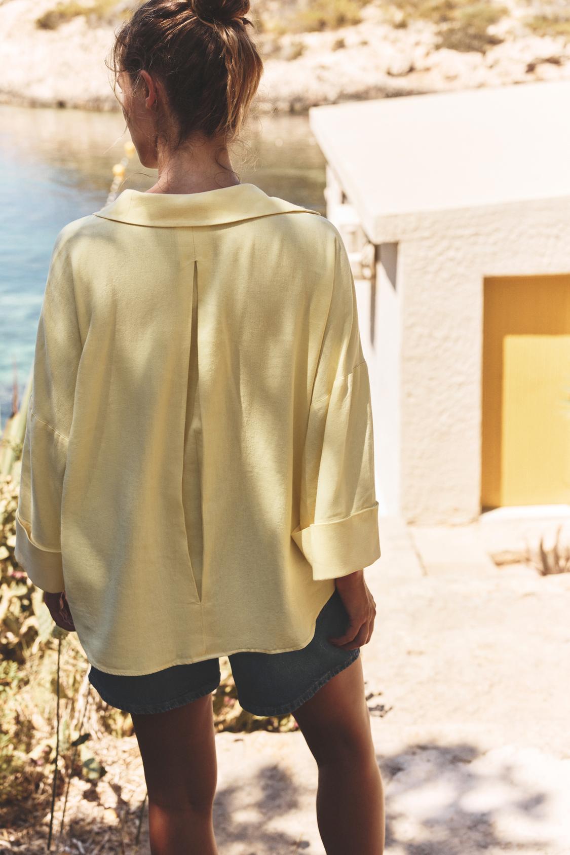 CHEMISE MANCHE LARGE AVEC LIN