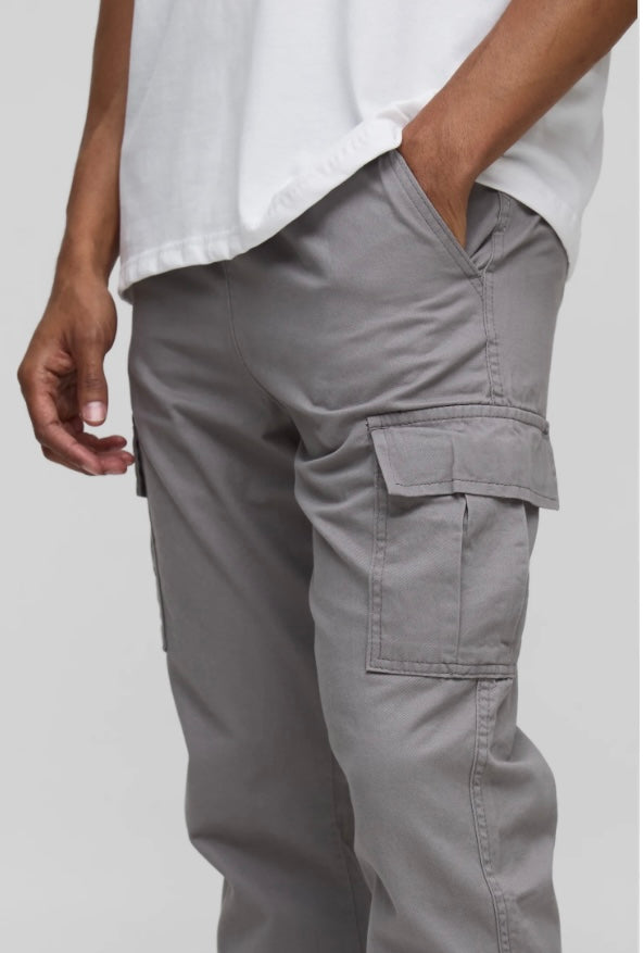 PANTALON DROIT À TAILLE ÉLASTIQUÉE