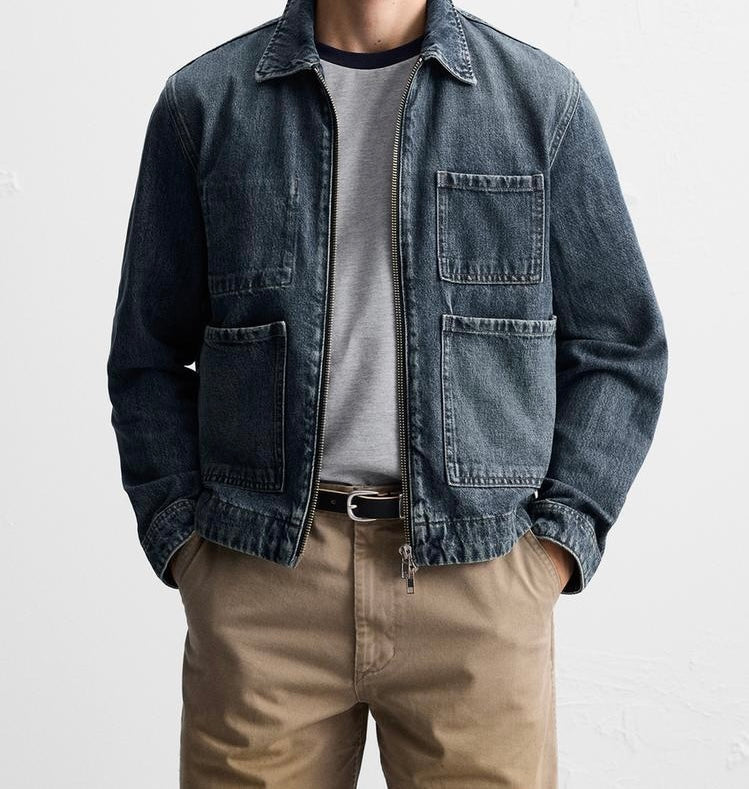 Veste en jean à zip