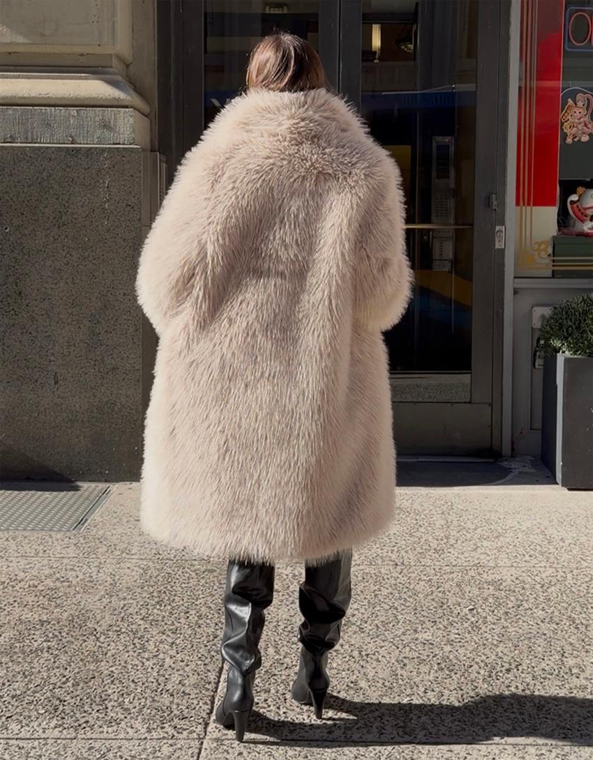MANTEAU LONG FAUSSE FOURRURE