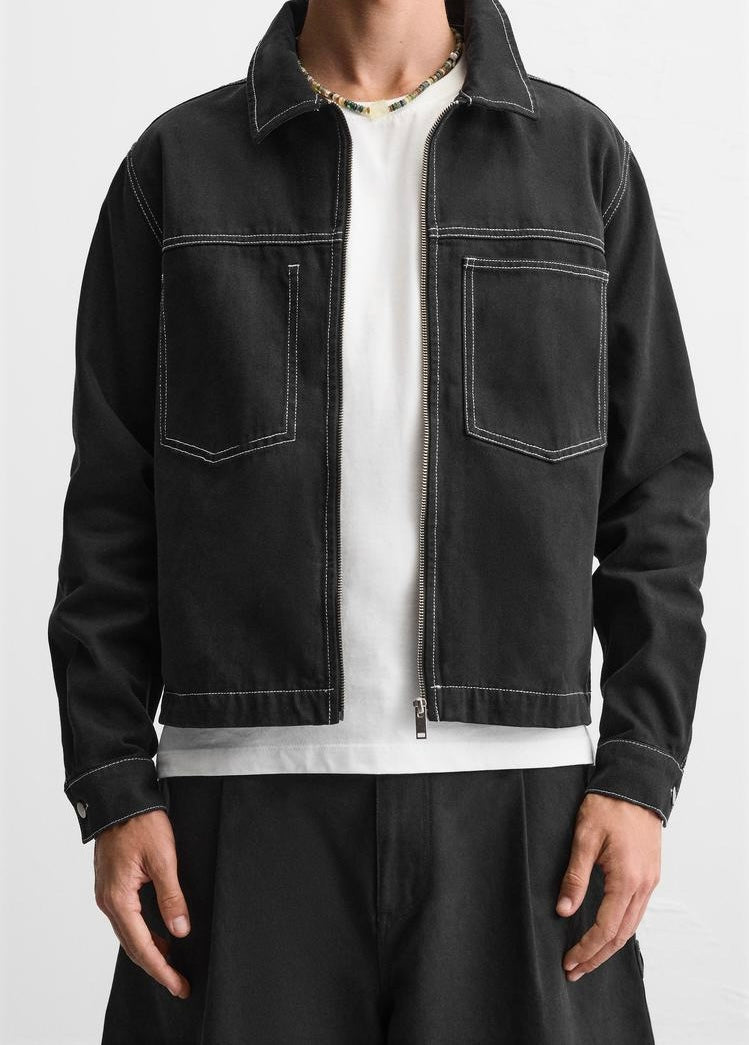 Surchemise à surpiqûres en contraste