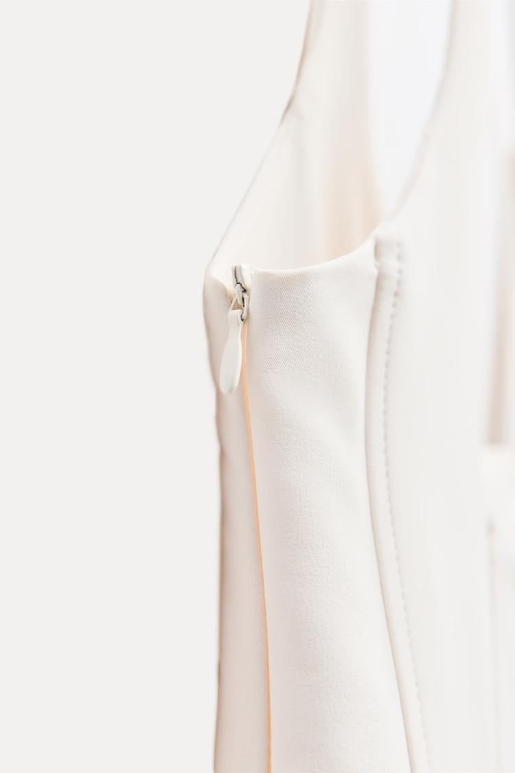 Robe style corset a plis - Beige