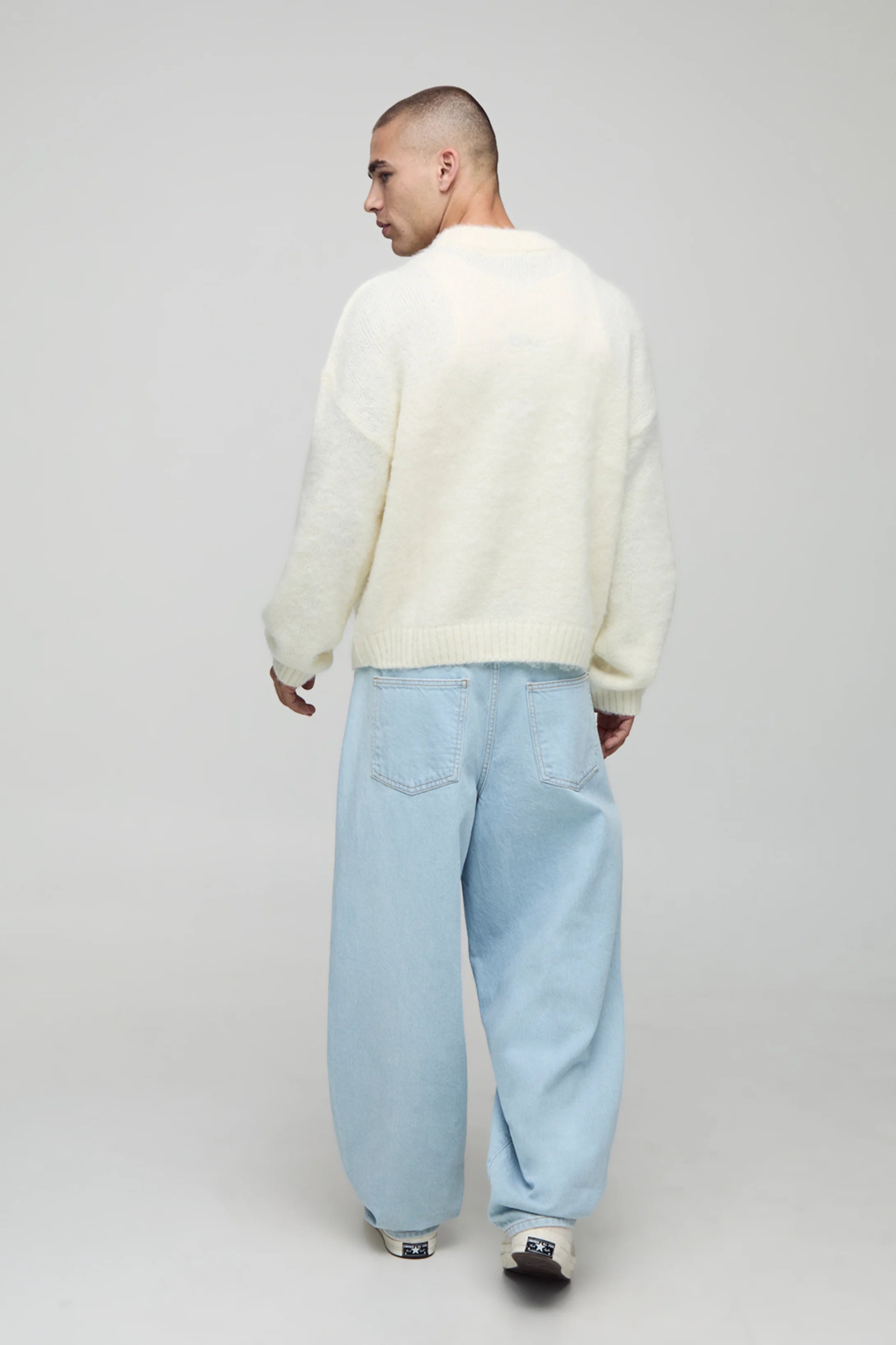 BOXY FIT BRUSHED EXTENDED  KNITTED JUMPER
