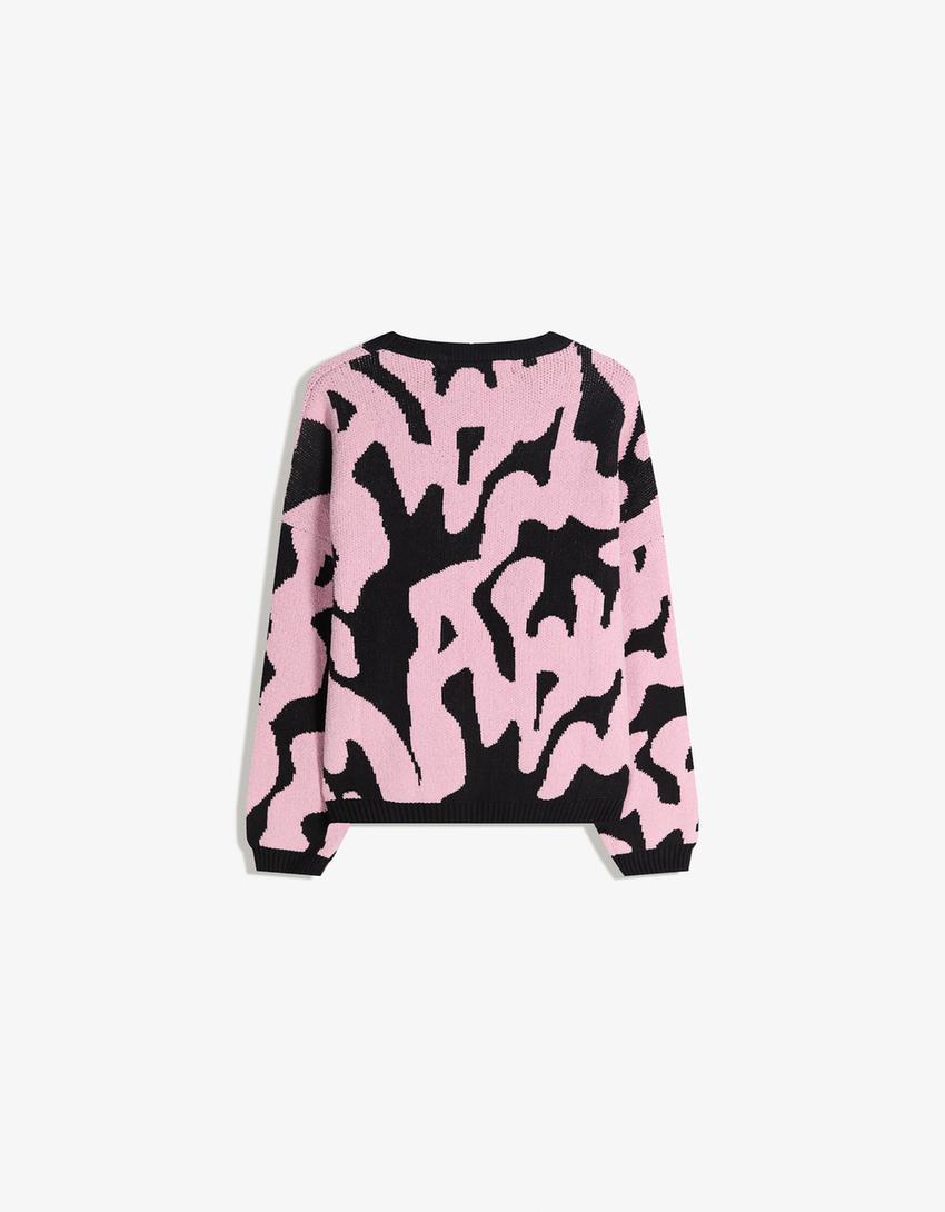Pull chenille imprimé