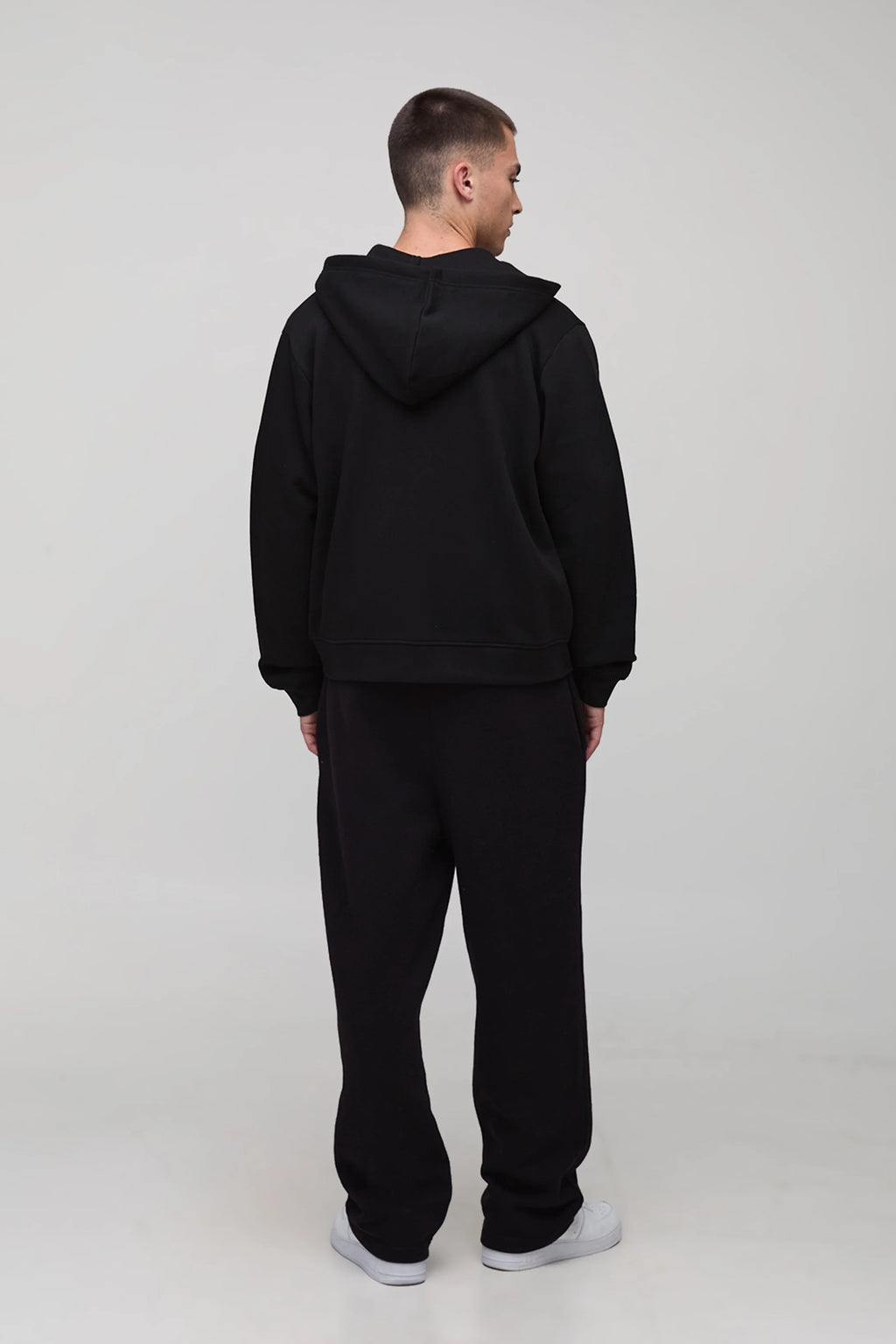 BASIC BOXY ZIP TROUGH HOODIE