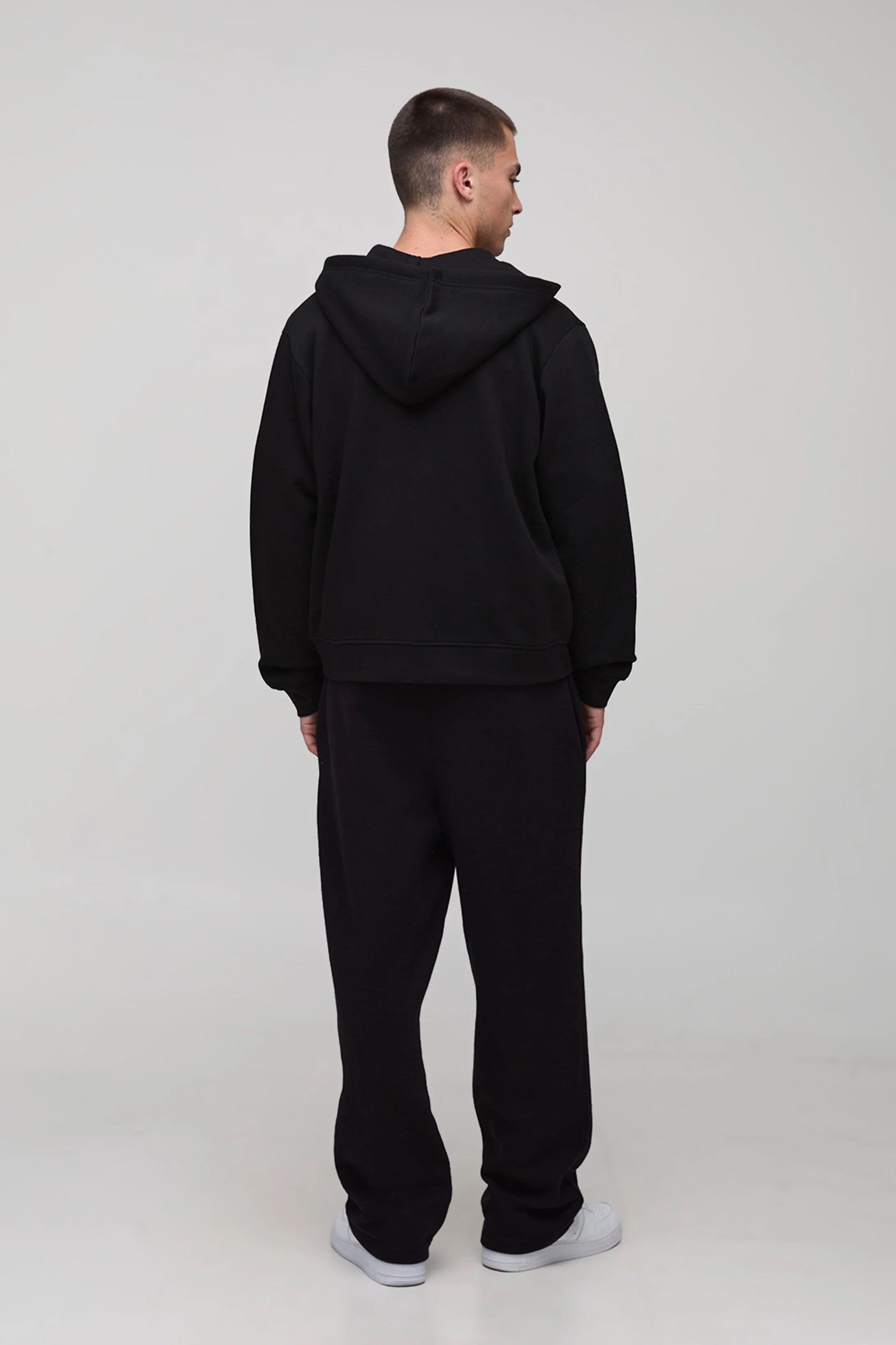 BASIC BOXY ZIP TROUGH HOODIE