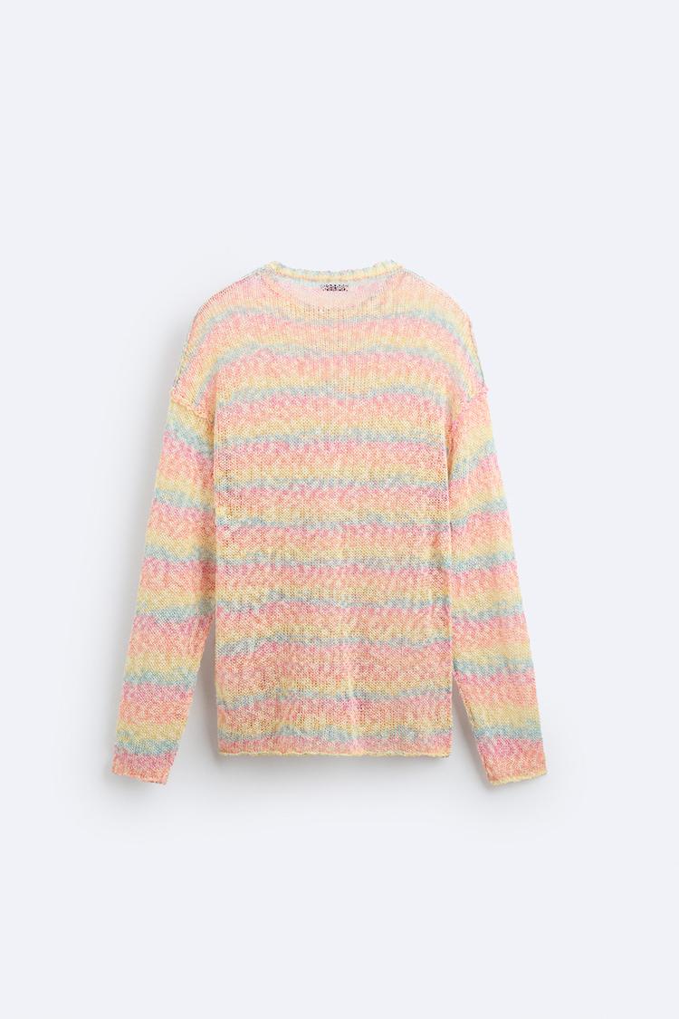 Inside out-effect textured sweater