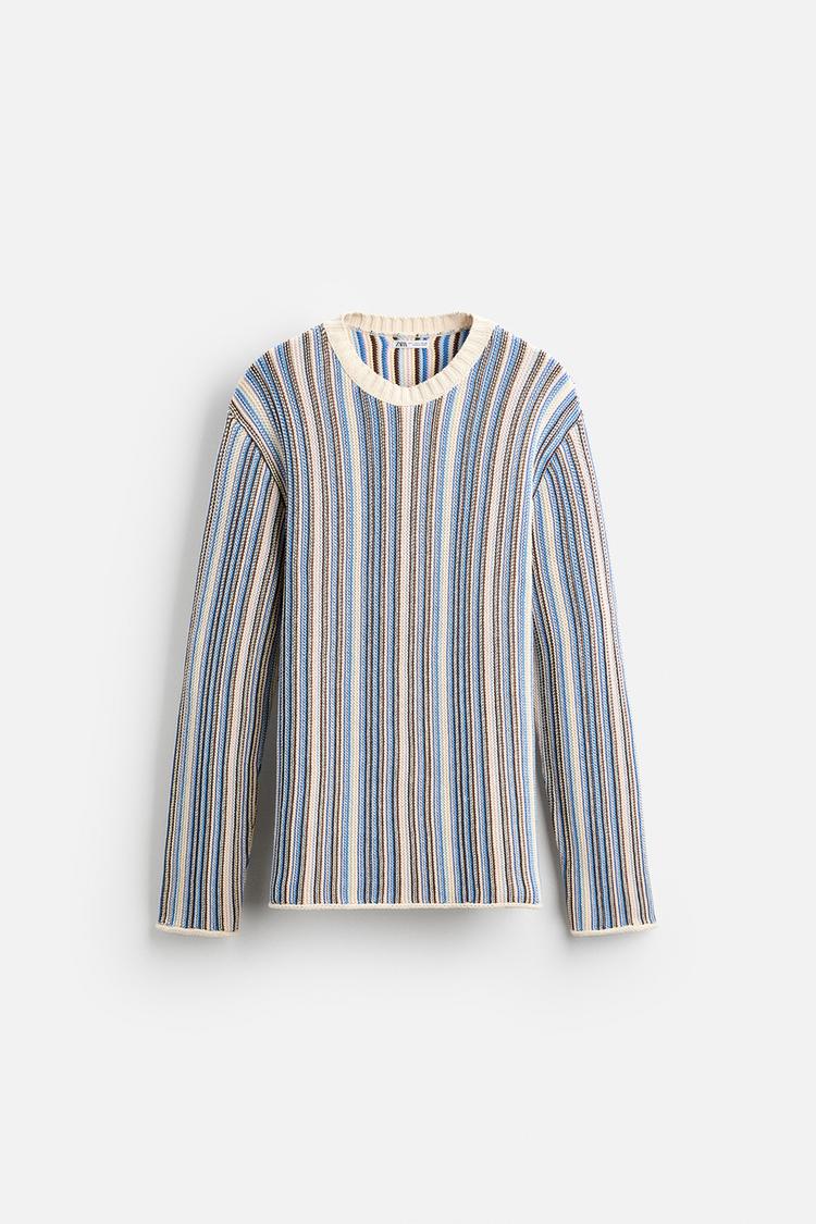 Pull en jacquard à rayures