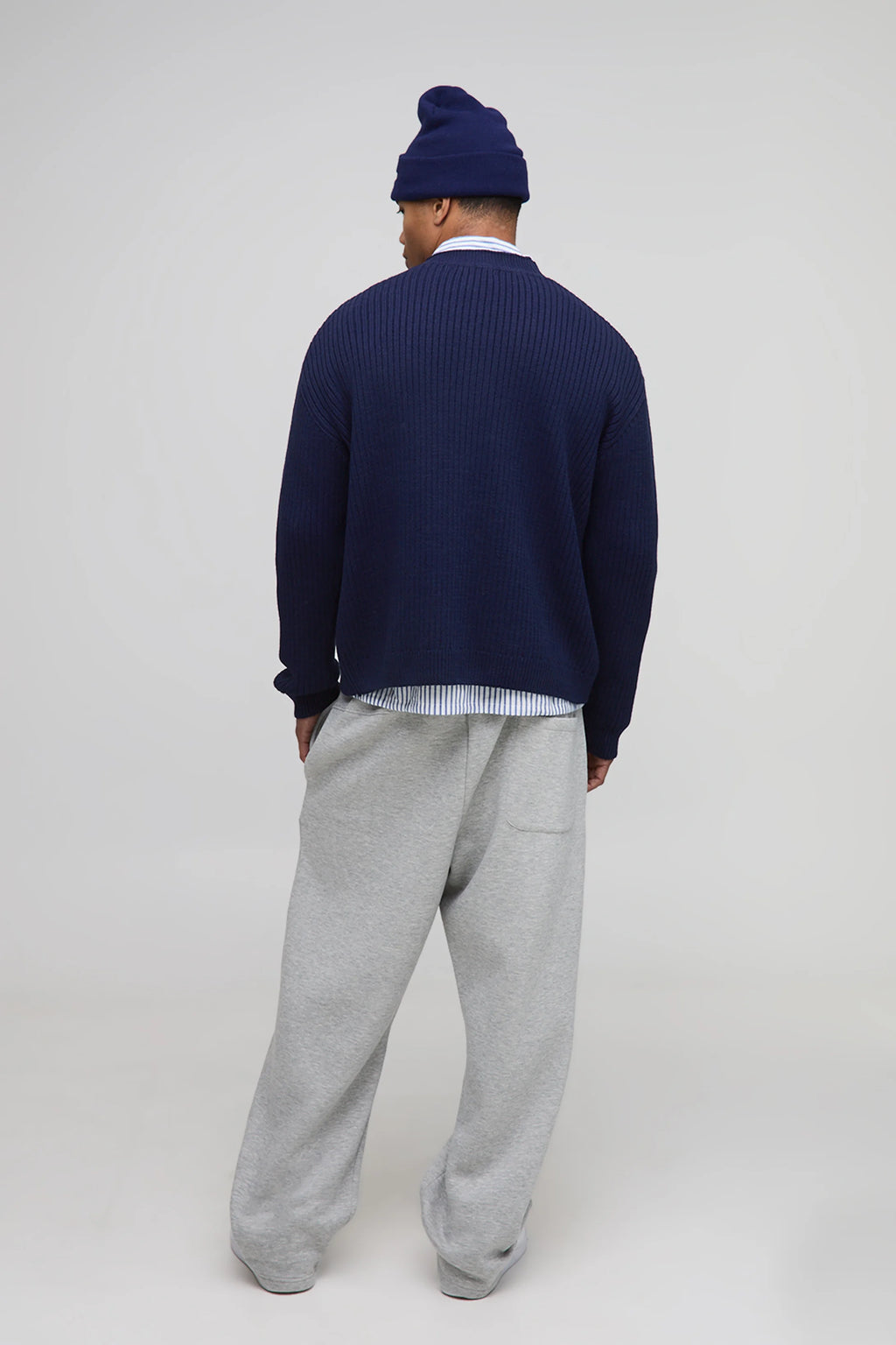 CARDIGAN OVERSIZE EN MAILLE CÔTELÉE ÉPAISSE