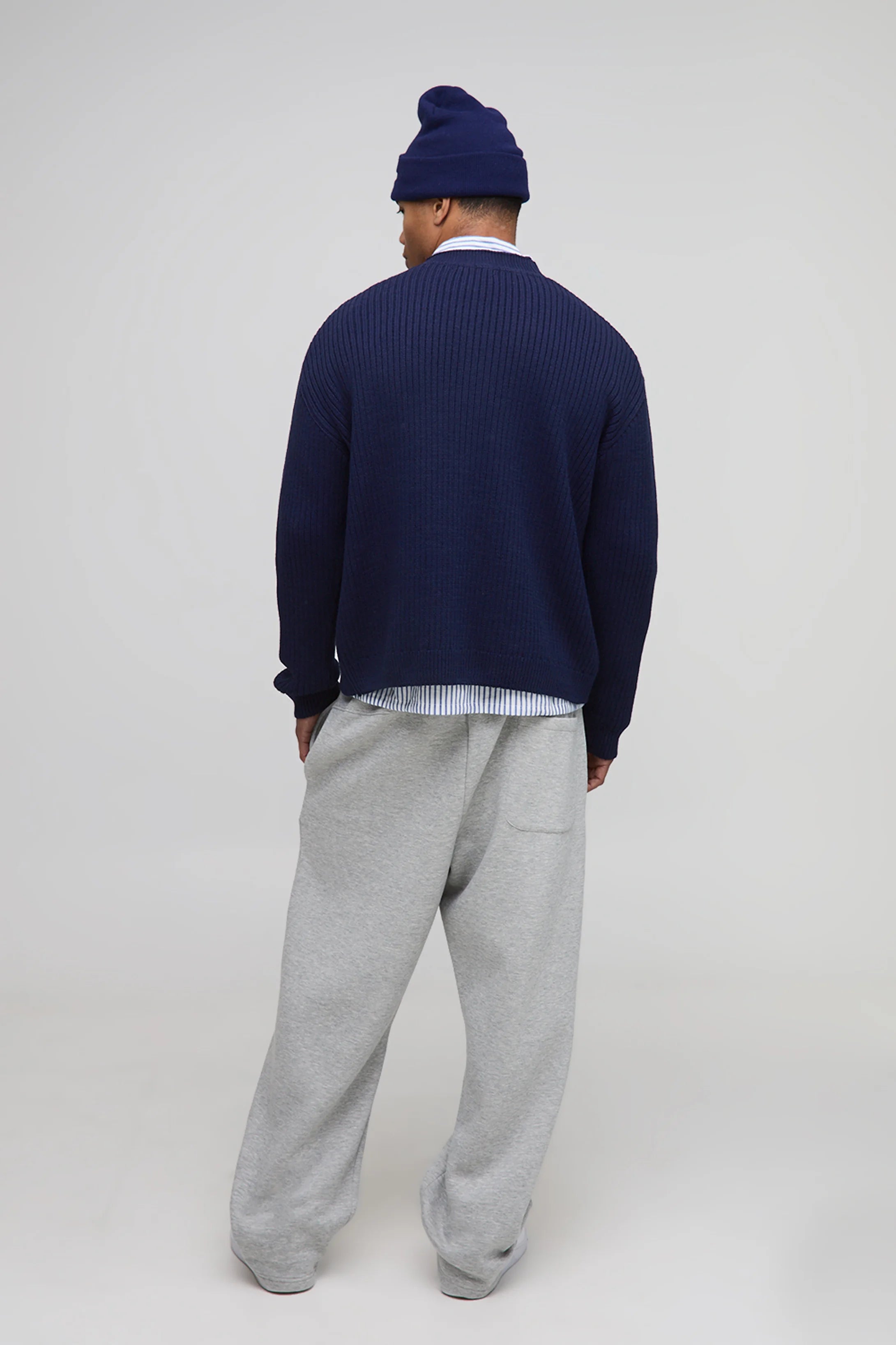 CARDIGAN OVERSIZE EN MAILLE CÔTELÉE ÉPAISSE