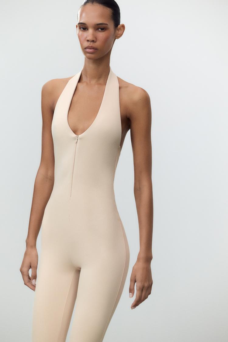 COMBINAISON LONGUE À ENCOLURE AMÉRICAINE EN MAILLE SURJET