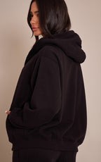 PETITE HOODIE NOIR À ZIP