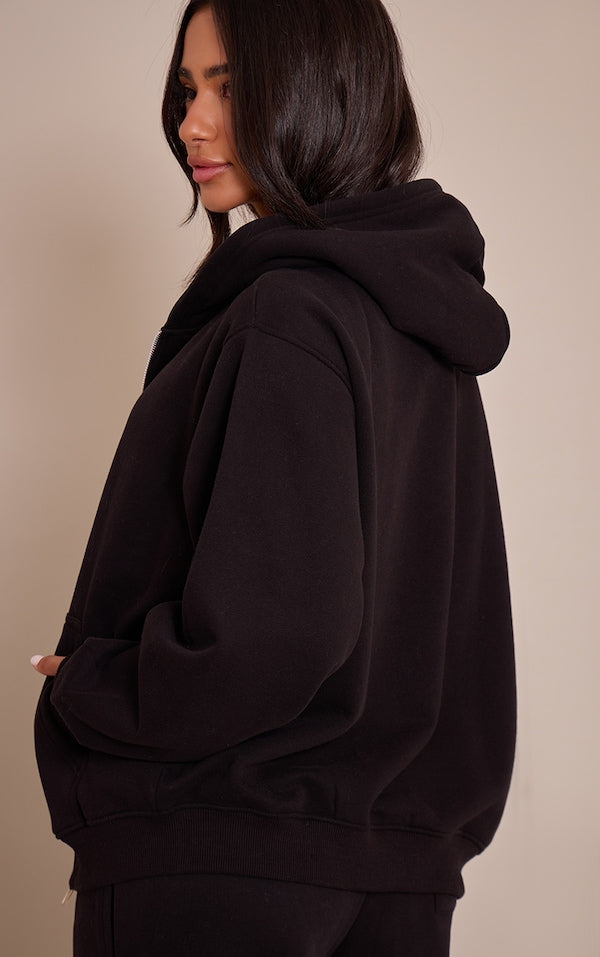 PETITE HOODIE NOIR À ZIP