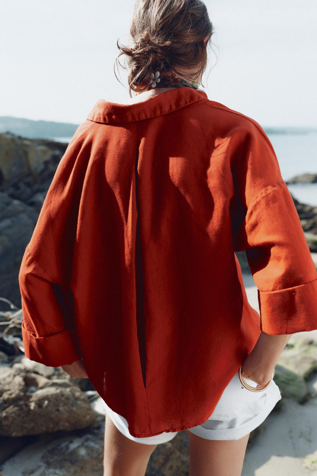 CHEMISE MANCHE LARGE AVEC LIN