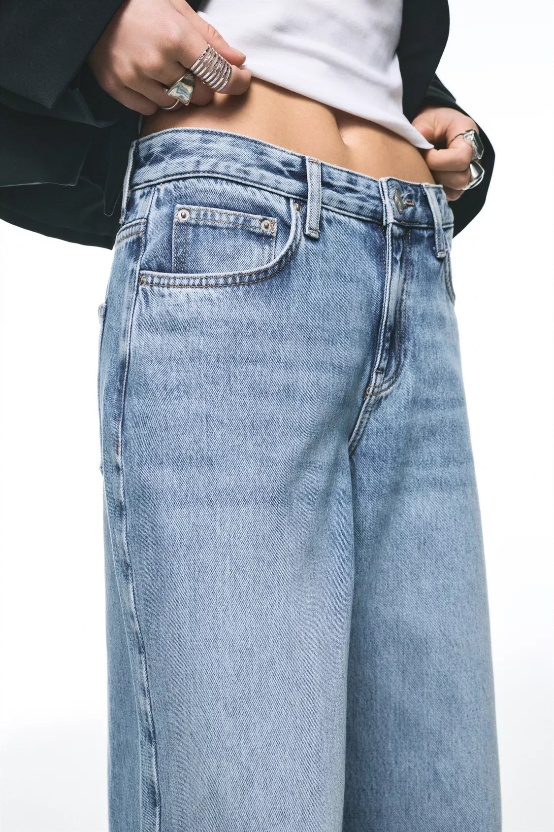 JEANS WIDE LEG TAILLE BASSE