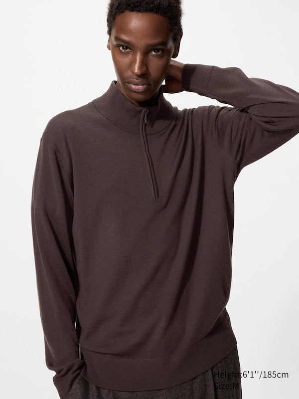 PULL 100% LAINE MÉRINOS (COL ZIPPÉ)