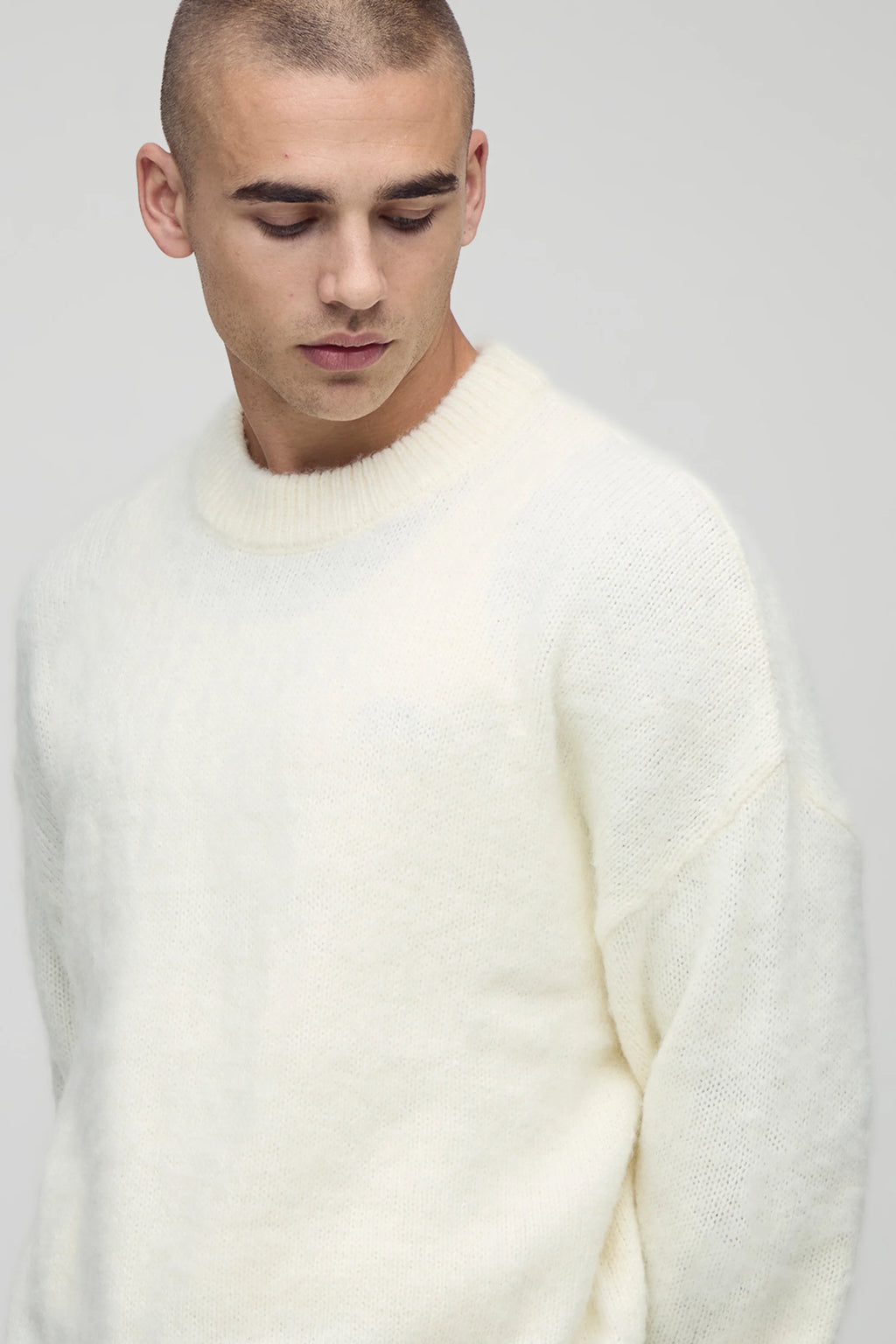 BOXY FIT BRUSHED EXTENDED  KNITTED JUMPER