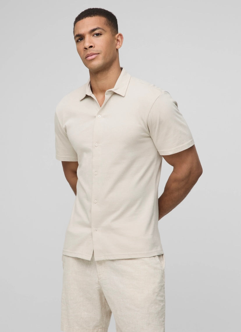 CHEMISE SLIM EN JERSEY À MANCHES COURTES