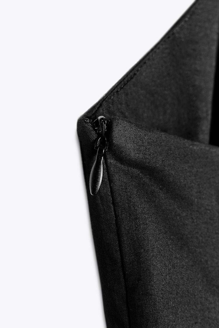 Robe courte en popeline zw collection - Noir