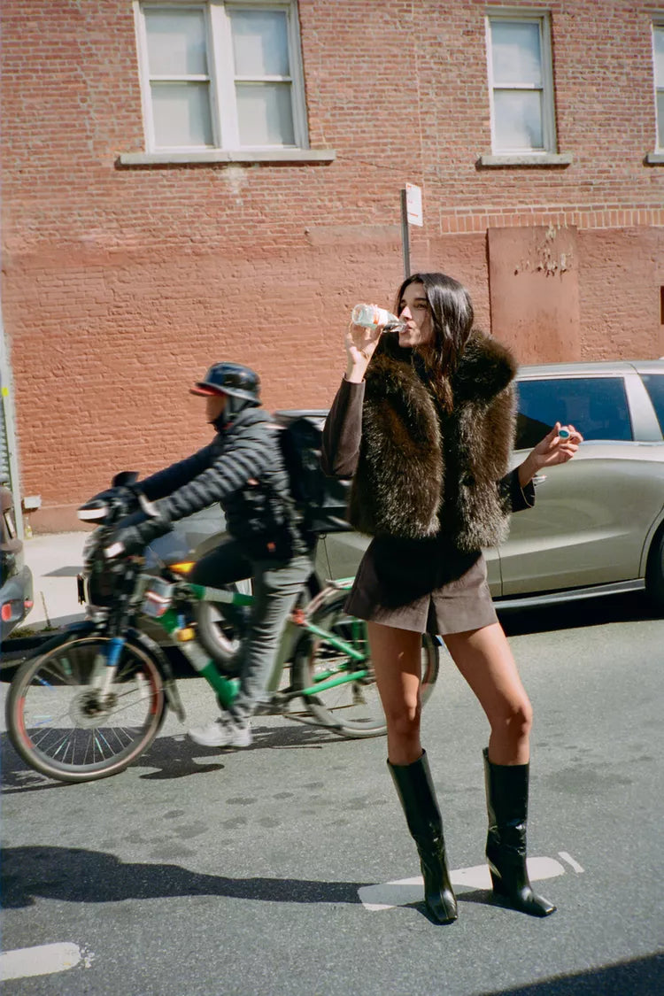 GILET EFFET FOURRURE