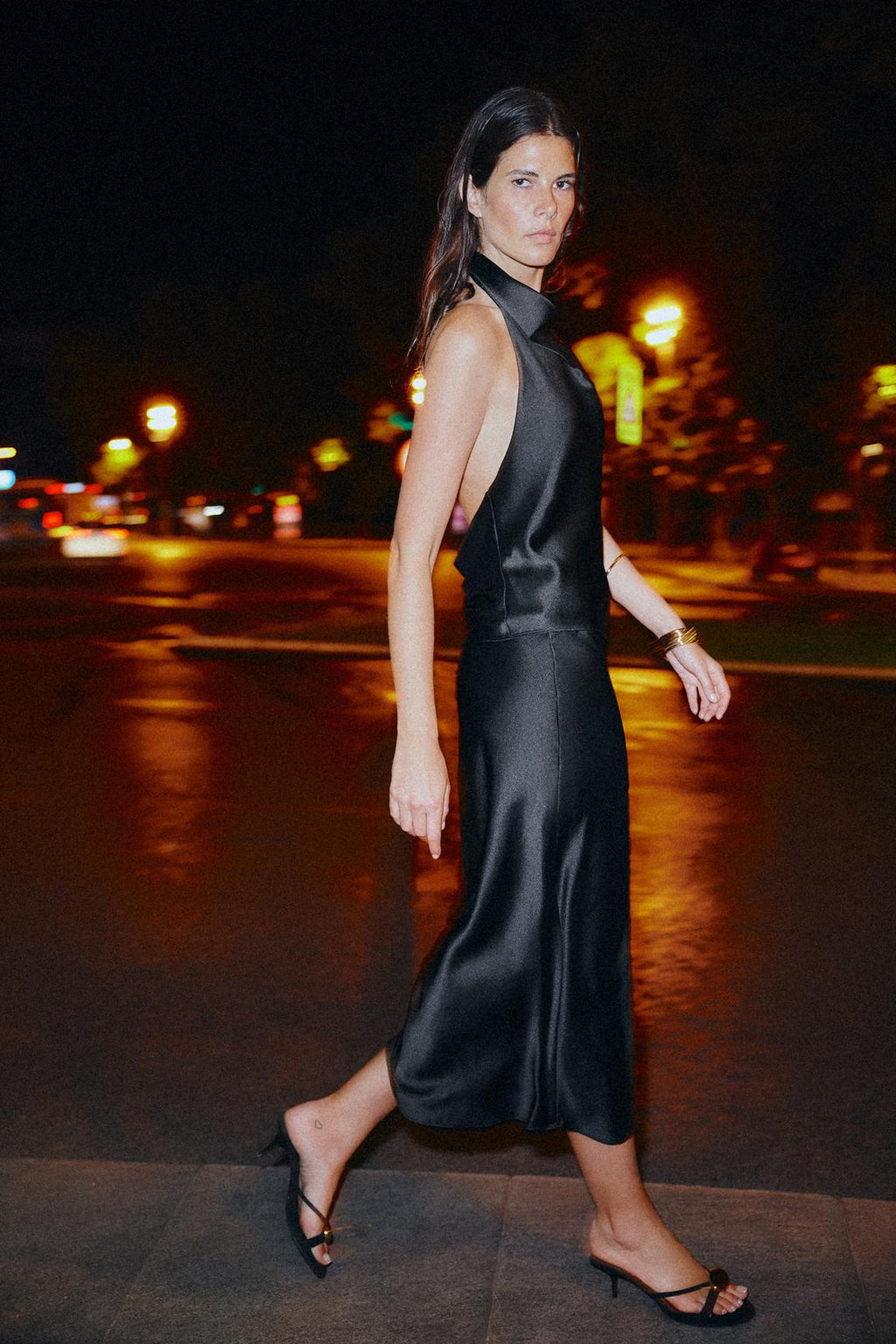 JUPE MI-LONGUE SATINÉE