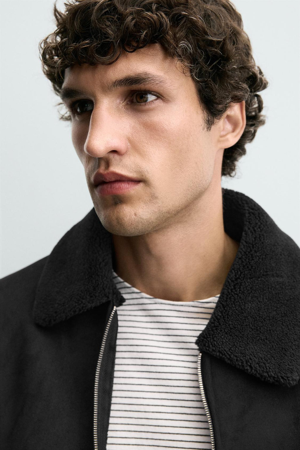 VESTE EFFET DAIM COMBINÉ