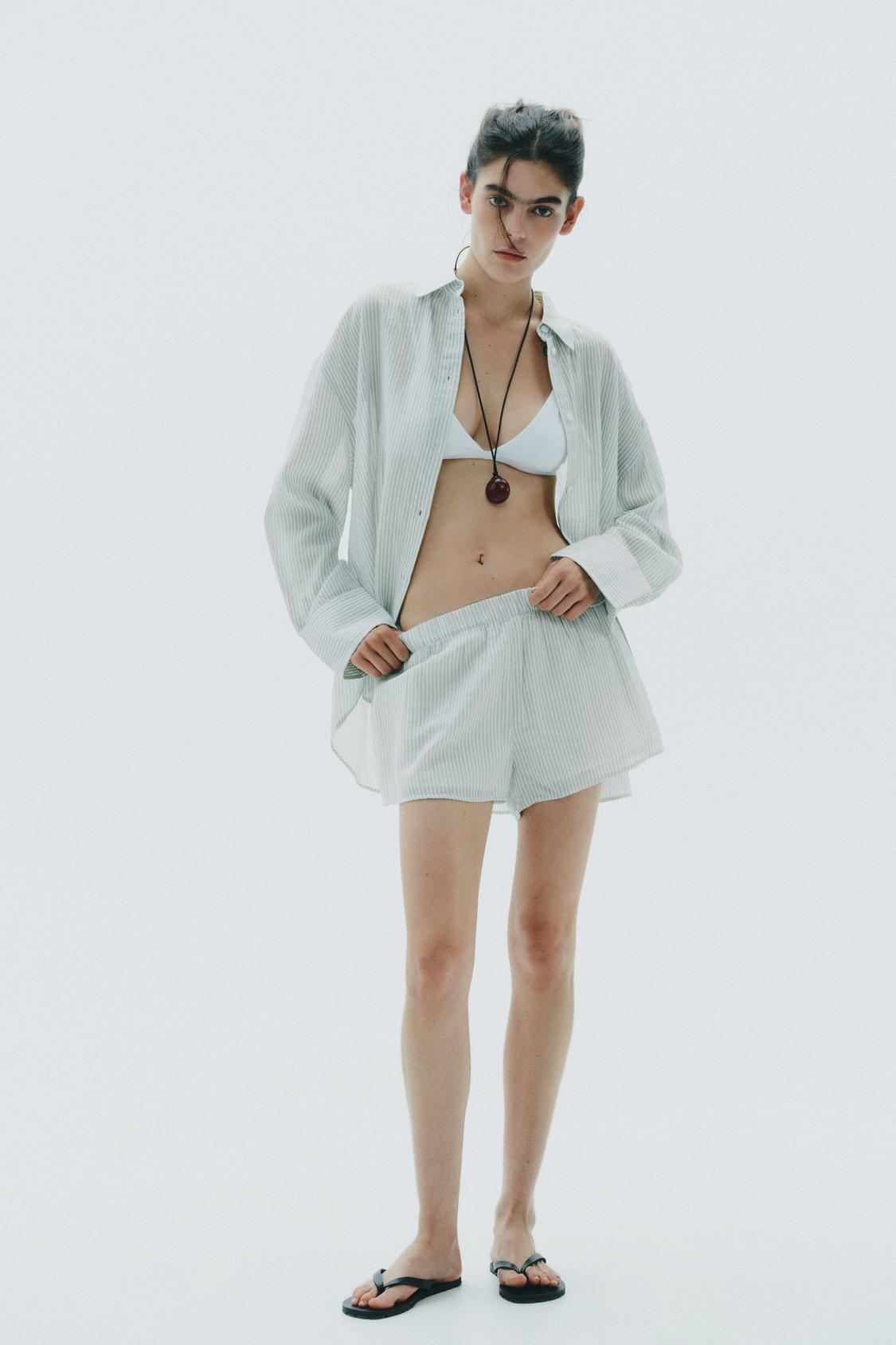 CHEMISE OVERSIZE GAZE RAYURES