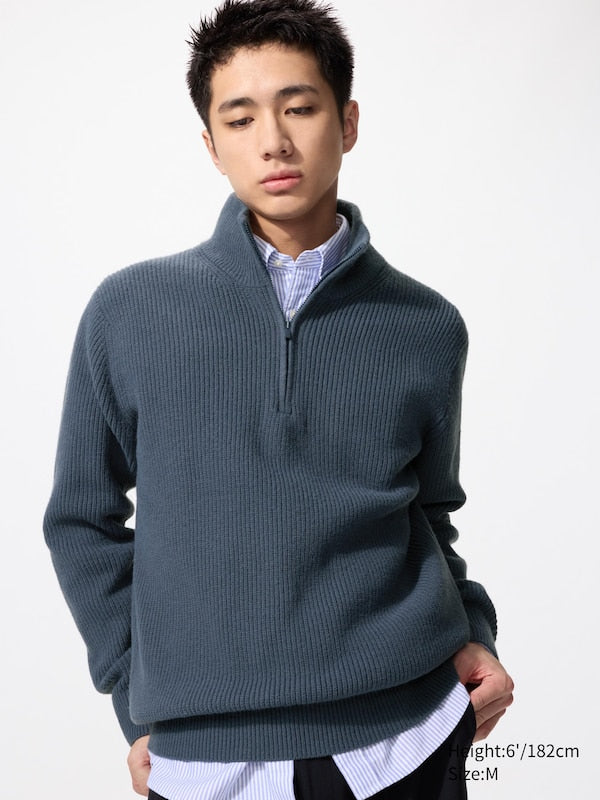 PULL À COL ZIPPÉ EN MAILLE SOUFFLÉE YARN™