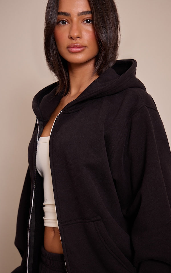 PETITE HOODIE NOIR À ZIP