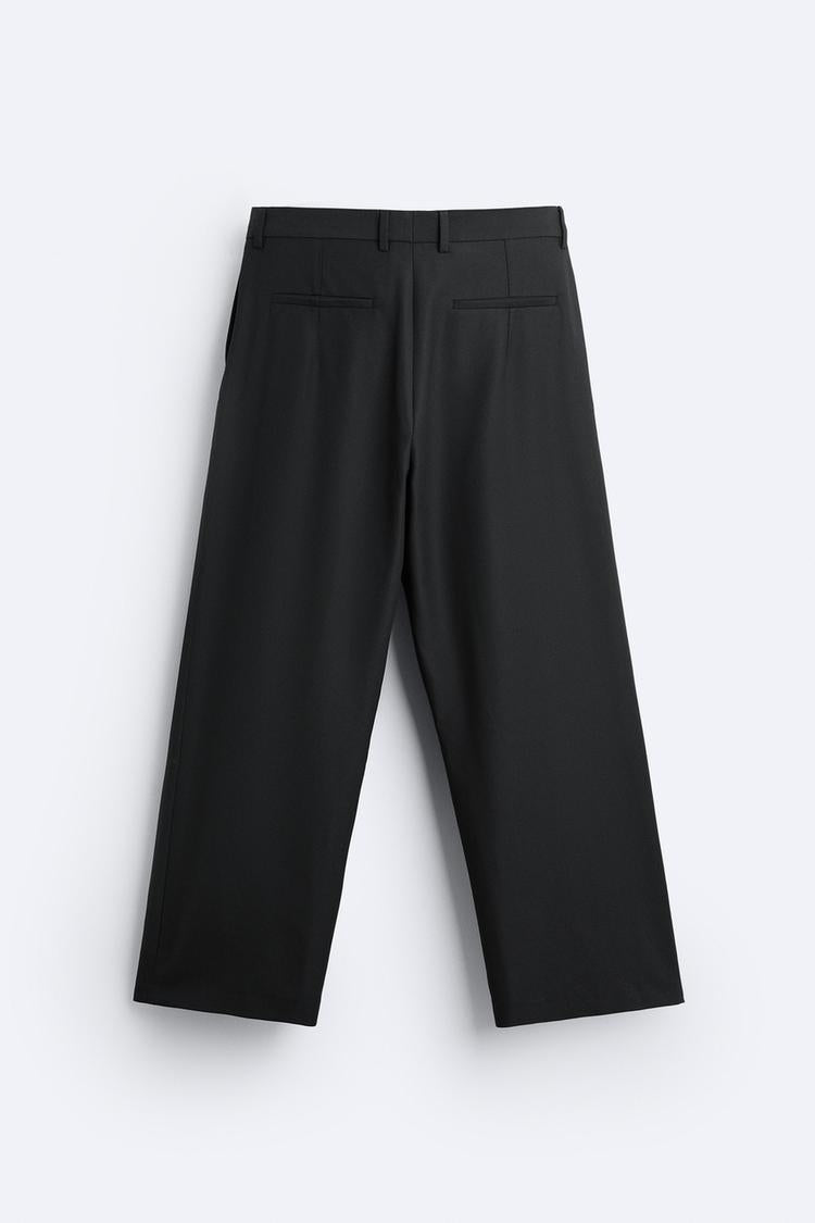 Pantalon coupe large a plis - Noir
