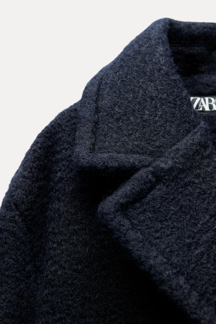 Manteau mis long bouclé - écru