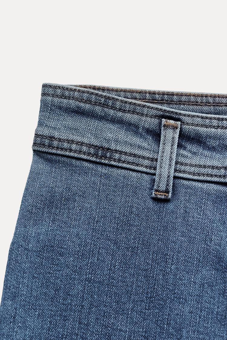 Jean collection zw marine droit a taille haute - écru